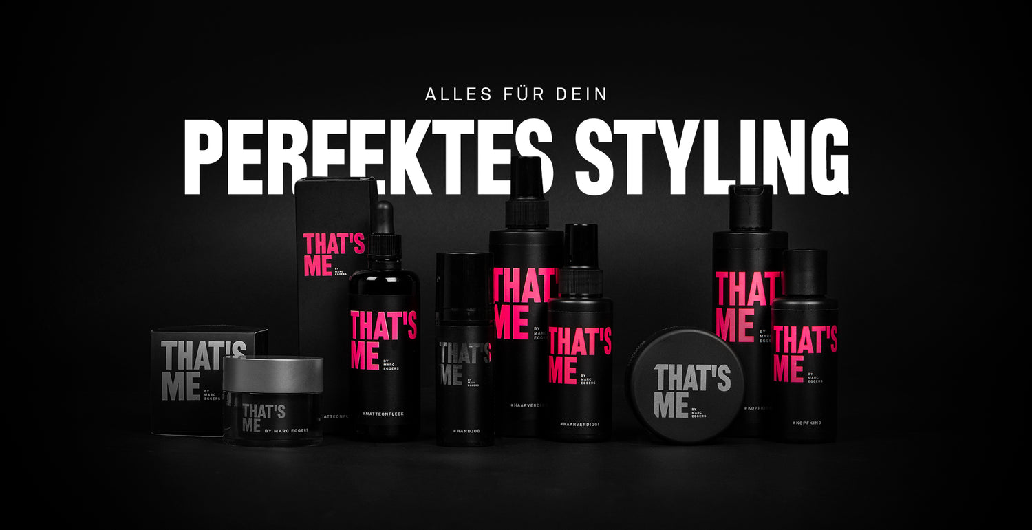 Hochwertige Premium Haarpflege-Produkte für Männer jetzt preiswert online kaufen | That's ME by Marc Eggers Haarwachs | Haarseum | Volumenspray | Haarverdigger